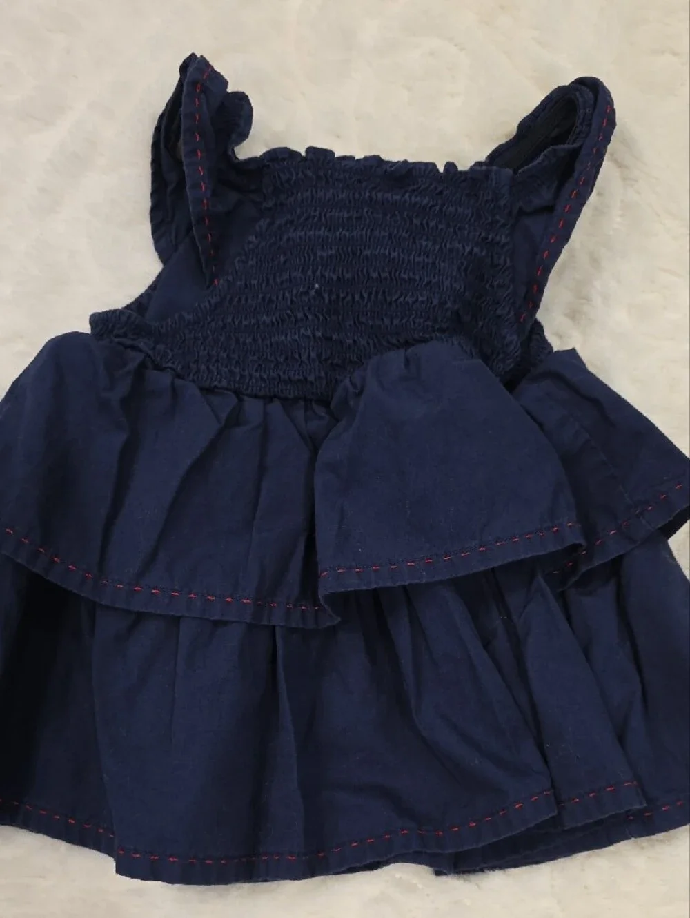 Gymboree Navy Dress with Red Cherry Embroidery